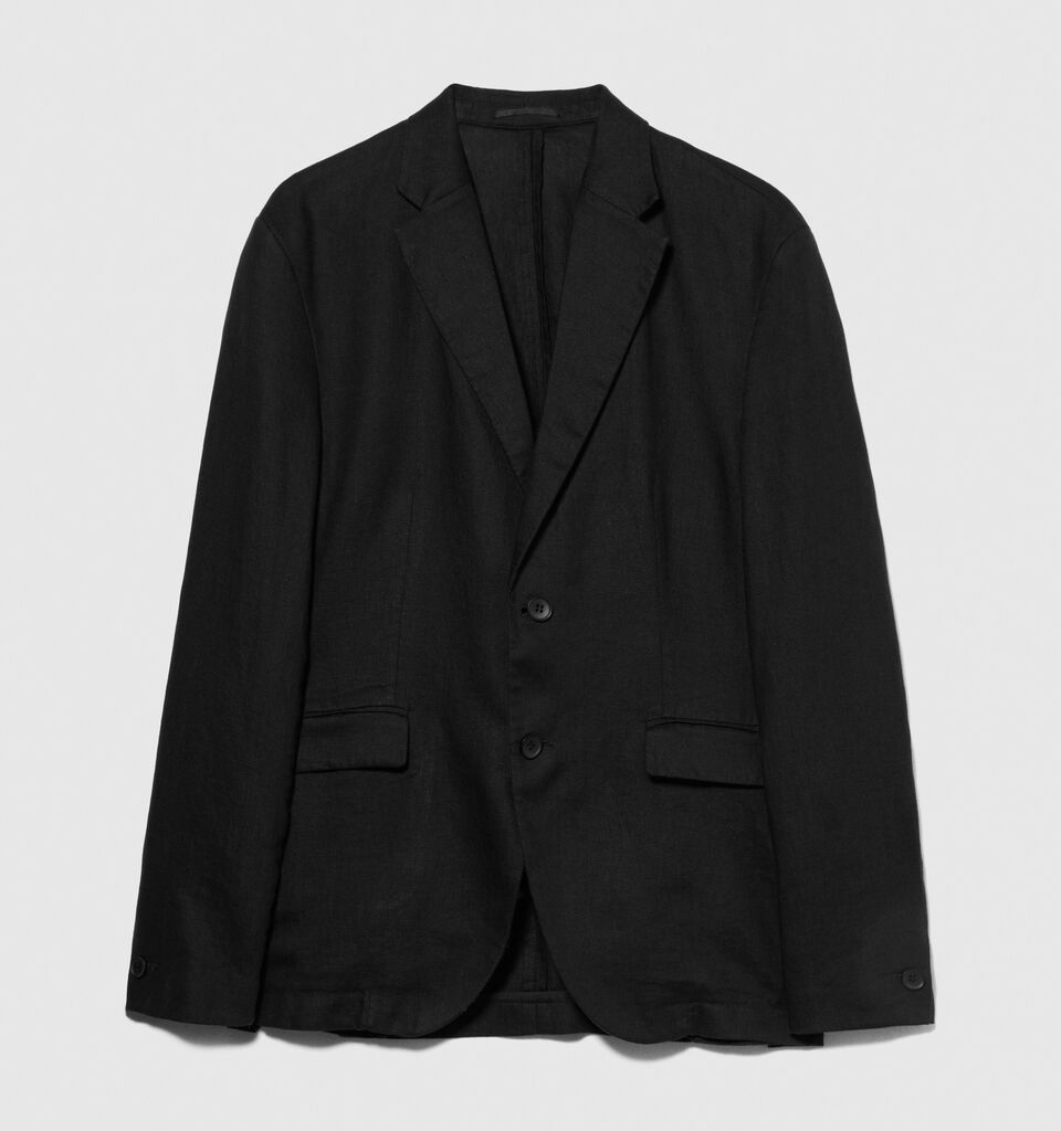 100% linen blazer - men's blazers - Black | Sisley image number 6